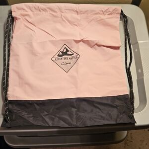 Clarks Pink and Charcoal Drawstring Backpack